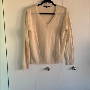 Quince Soft Cream V-Neck Sweater